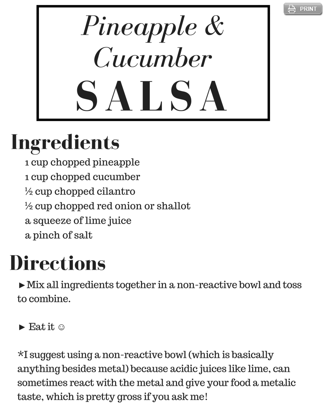Pineapple Cucumber Salsa | Eat Laugh Craft- A Healthy Living Blog