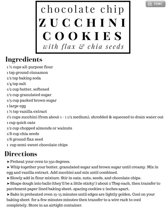 Zucchini Chocolate Chip Cookies CSA Recipe